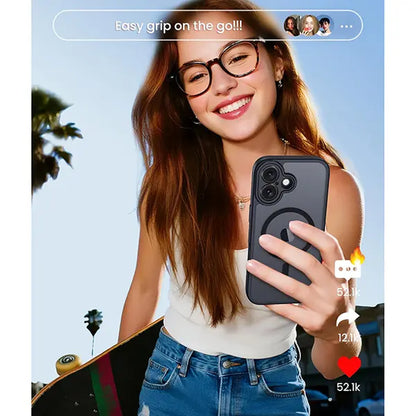 FNTCASE for Iphone 17 Iphone 16 Phone Case: Magnetic Charging Shockproof Magsafe - Frosted Oil Spray Touch with Screen Protector